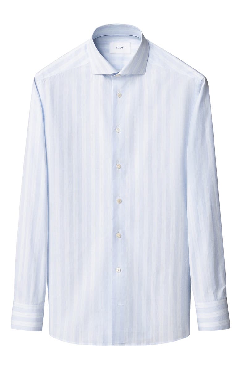 Eton Contemporray Fit Multi Stripe Poplin Dress Dress, Alternate, color, Medium Blue