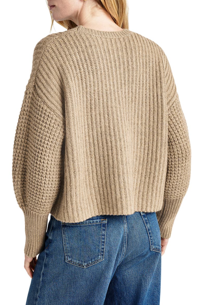 Sarah Mixed Stitch Sweater, Alternate, color, HEATHER CAMEL