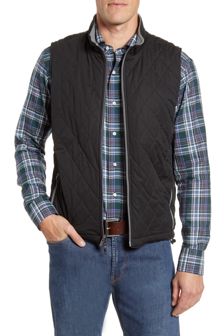 All Day Reversible Quilted Vest, Main, color, BLACK