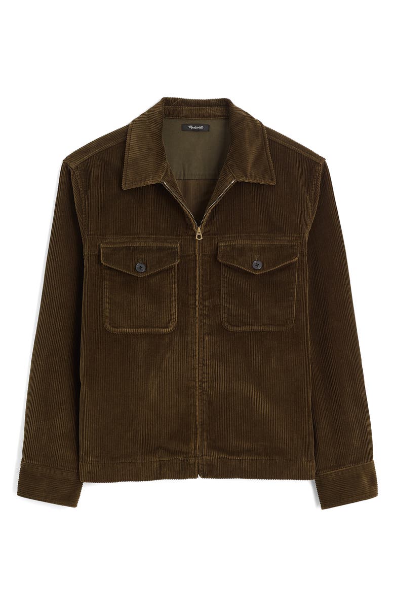 Madewell Corduroy Zip Jacket, Alternate, color, Expedition Green