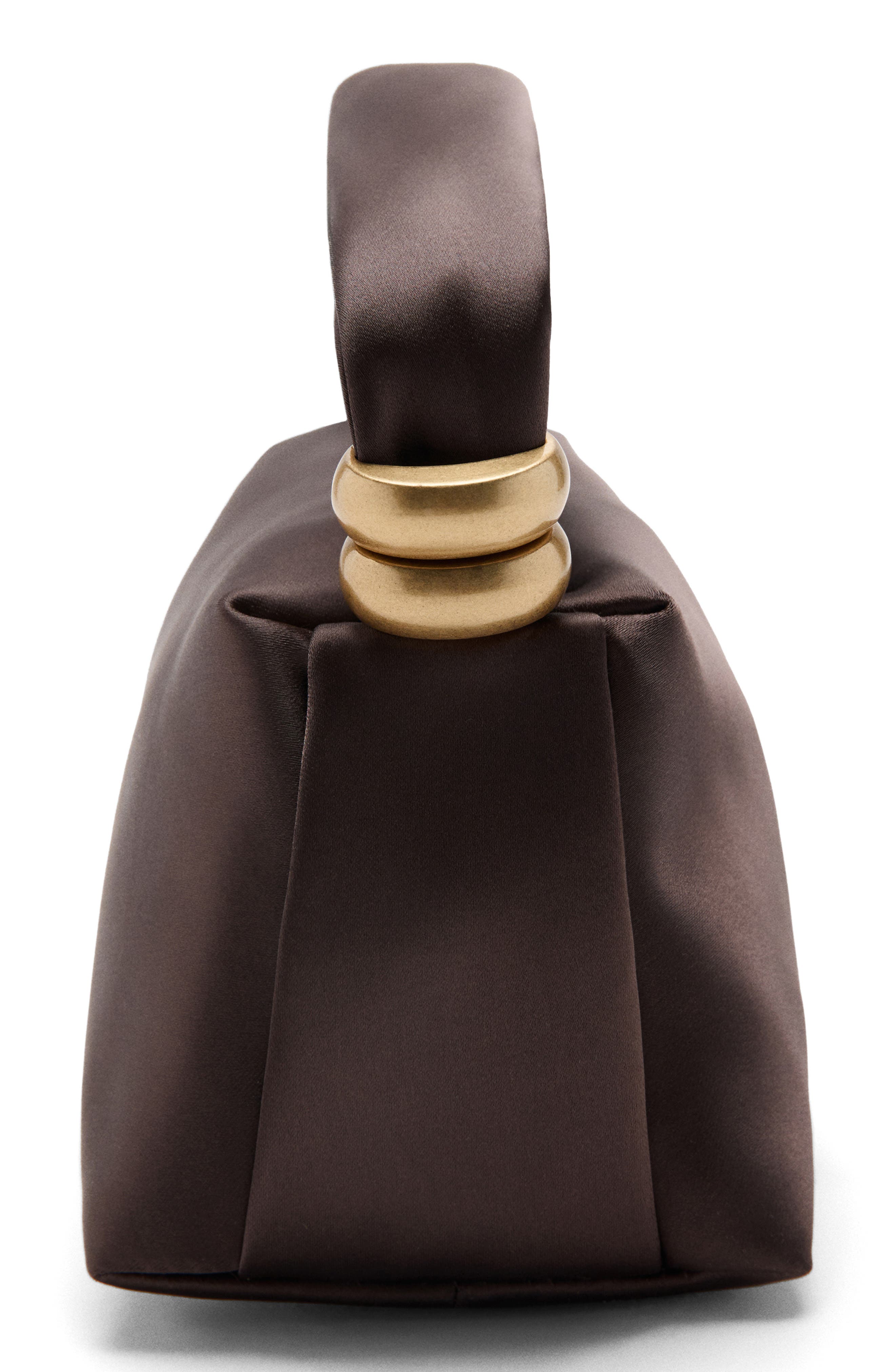 Satin Top Handle Bag, Alternate, color, CHOCOLATE
