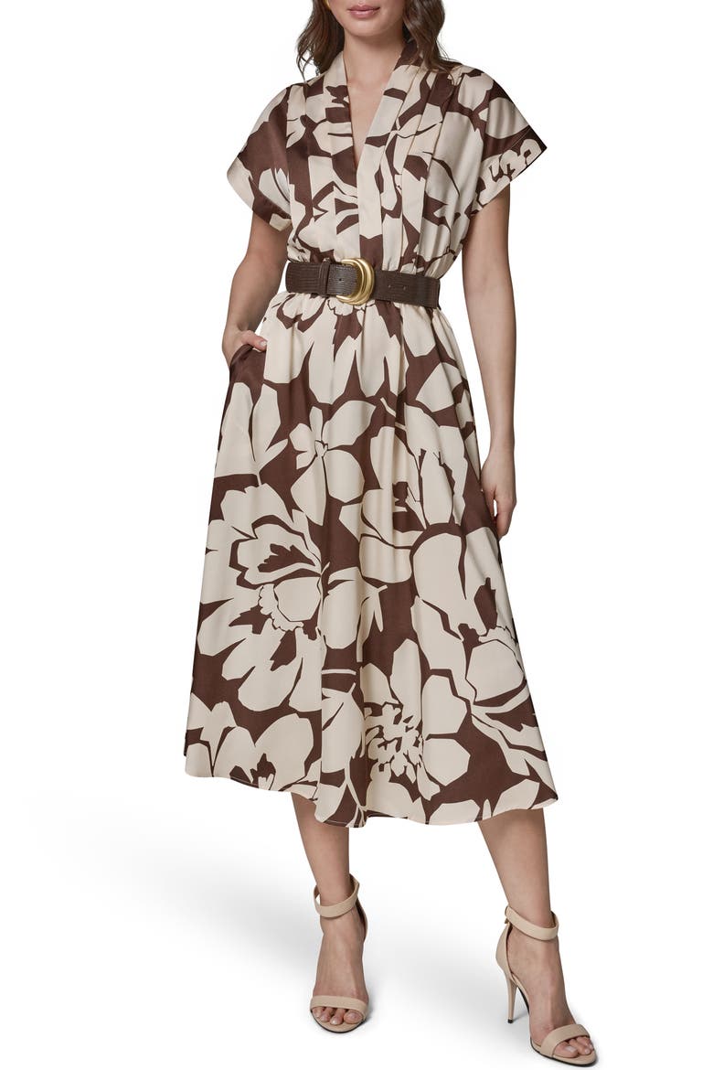 Belted Midi Dress, Alternate, color, CANYON