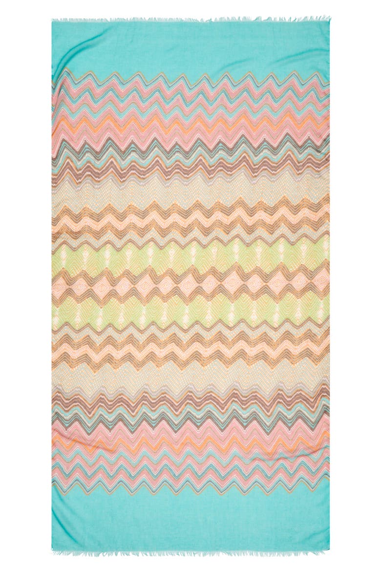 Zigzag Print Scarf, Alternate, color, MULTI