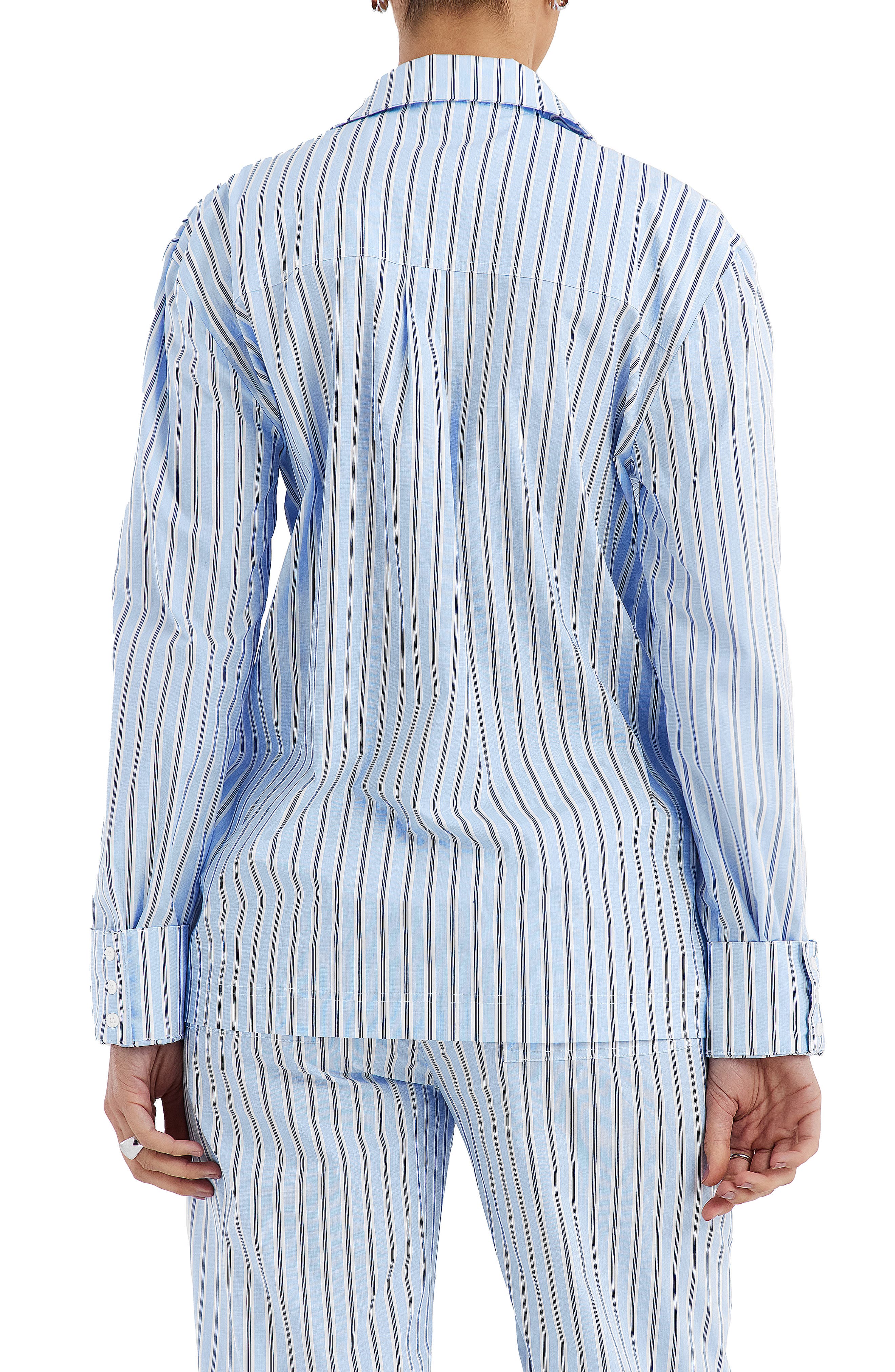 Stripe Boxy Button-Up Shirt - image 2