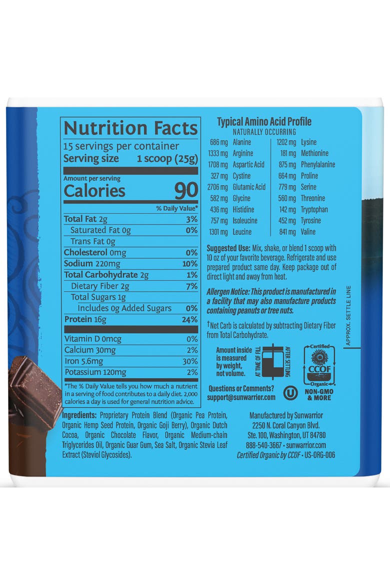 Organic Warrior Blend Protein Powder, Chocolate, 375gm, Alternate, color, No Color