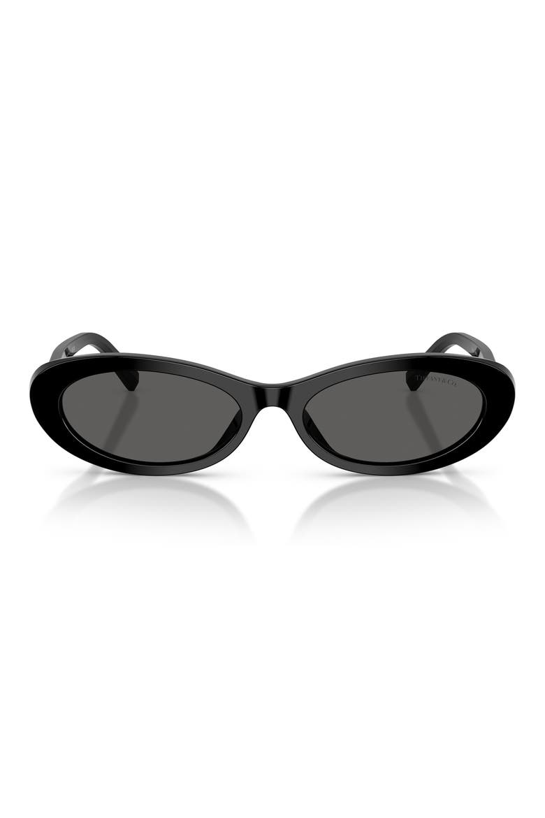 56mm Oval Sunglasses, Main, color, BLACK / DARK GREY