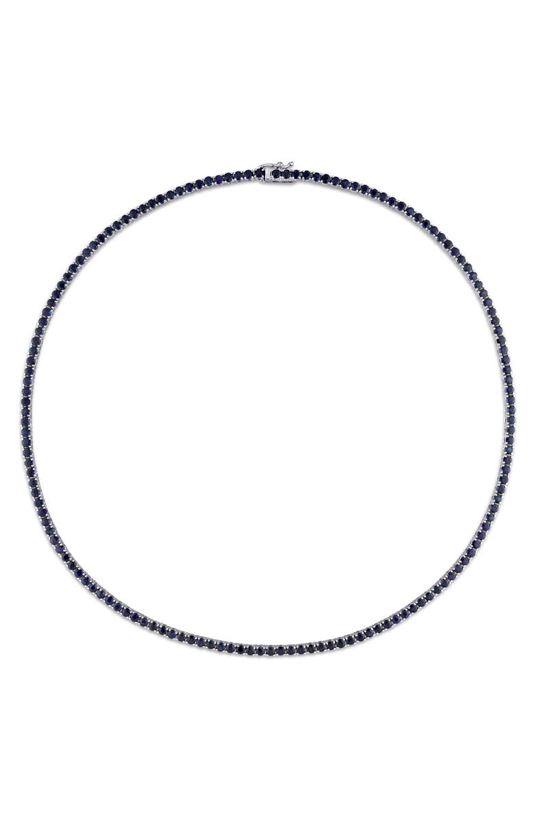 Julianna B. Gemstone Tennis Necklace 14k Gold, Alternate, color, Blue Sapphire