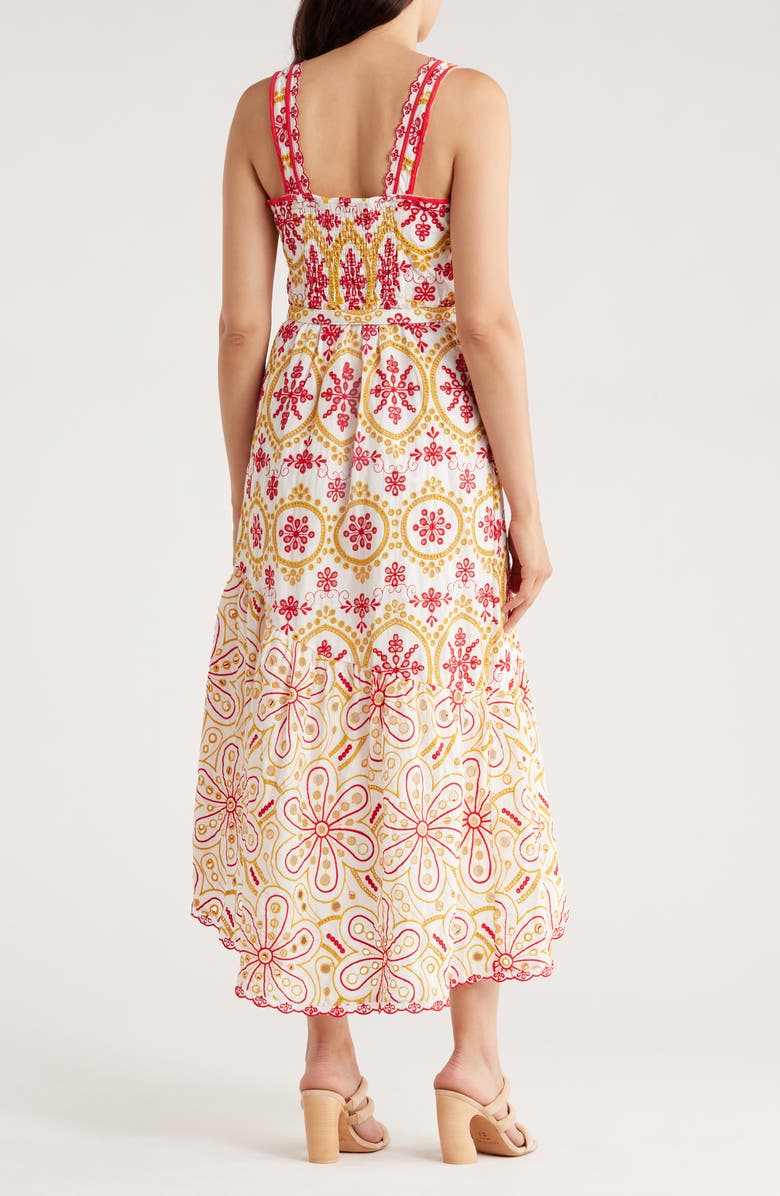 BY DESIGN Athens Embroidered Peekaboo Maxi Dress, Alternate, color, Bright White