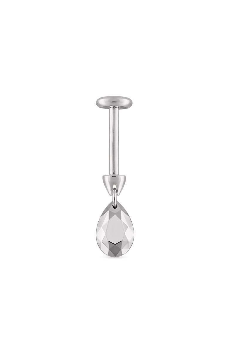 MARIA TASH Faceted Pear Single Threaded Stud Earring, Alternate, color, White Gold
