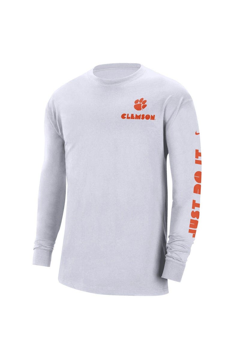 Nike Men's Nike White Clemson Tigers Heritage Max 90 Long Sleeve T-Shirt, Alternate, color, 