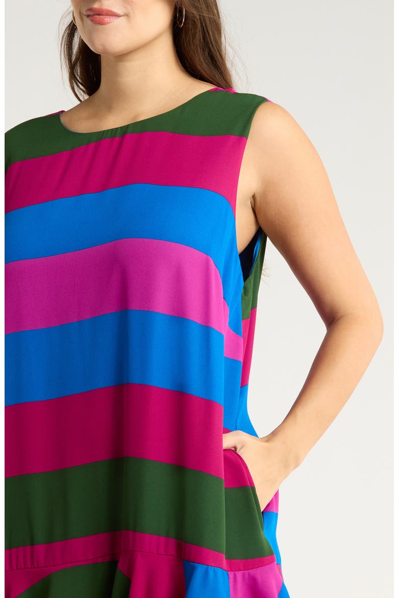 Saige Stripe Sleeveless Shift Dress, Alternate, color, MAGENTA-MULTI