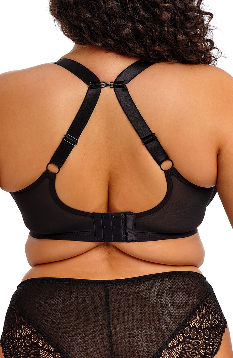 Elomi Tiernie Underwire Plunge Bra, Alternate, color, Black