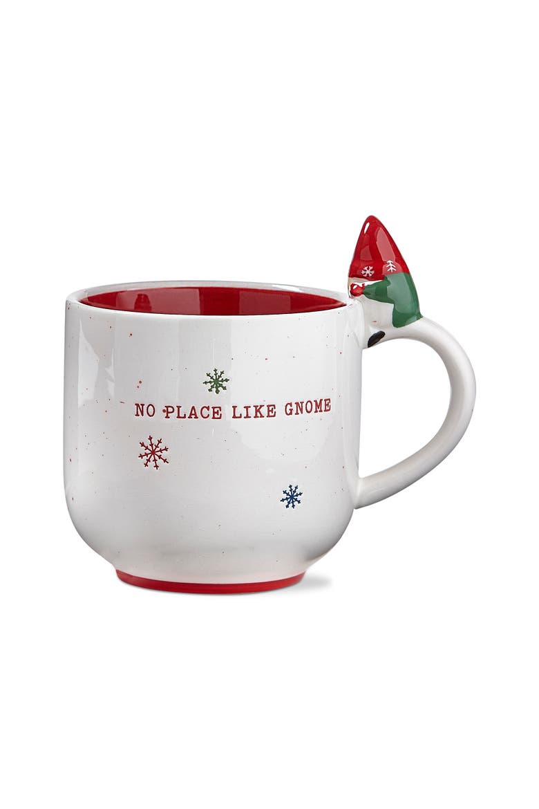 No Place Like Gnome White Stoneware Coffee Hot Tea Hot Coco Mug 16 oz, Main, color, White