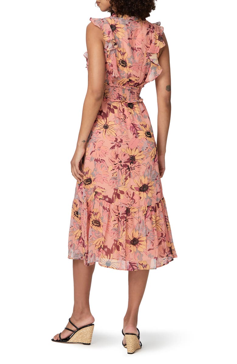 PAIGE Katharina Floral Sleeveless A-Line Silk Dress, Alternate, color, Pink Mlti