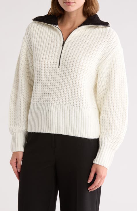 Crop Quarter Zip Sweater