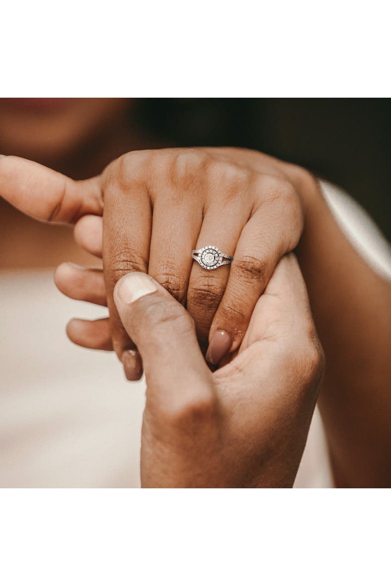Diamond Double Halo Ring 14k, Alternate, color, 14K White Gold