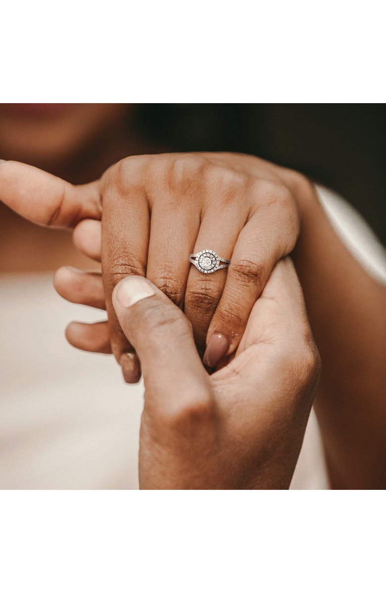 Julianna B. Diamond Double Halo Ring 14k, Alternate, color, 14K White Gold