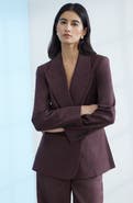 Nordstrom Double-Breasted Linen Blend Blazer