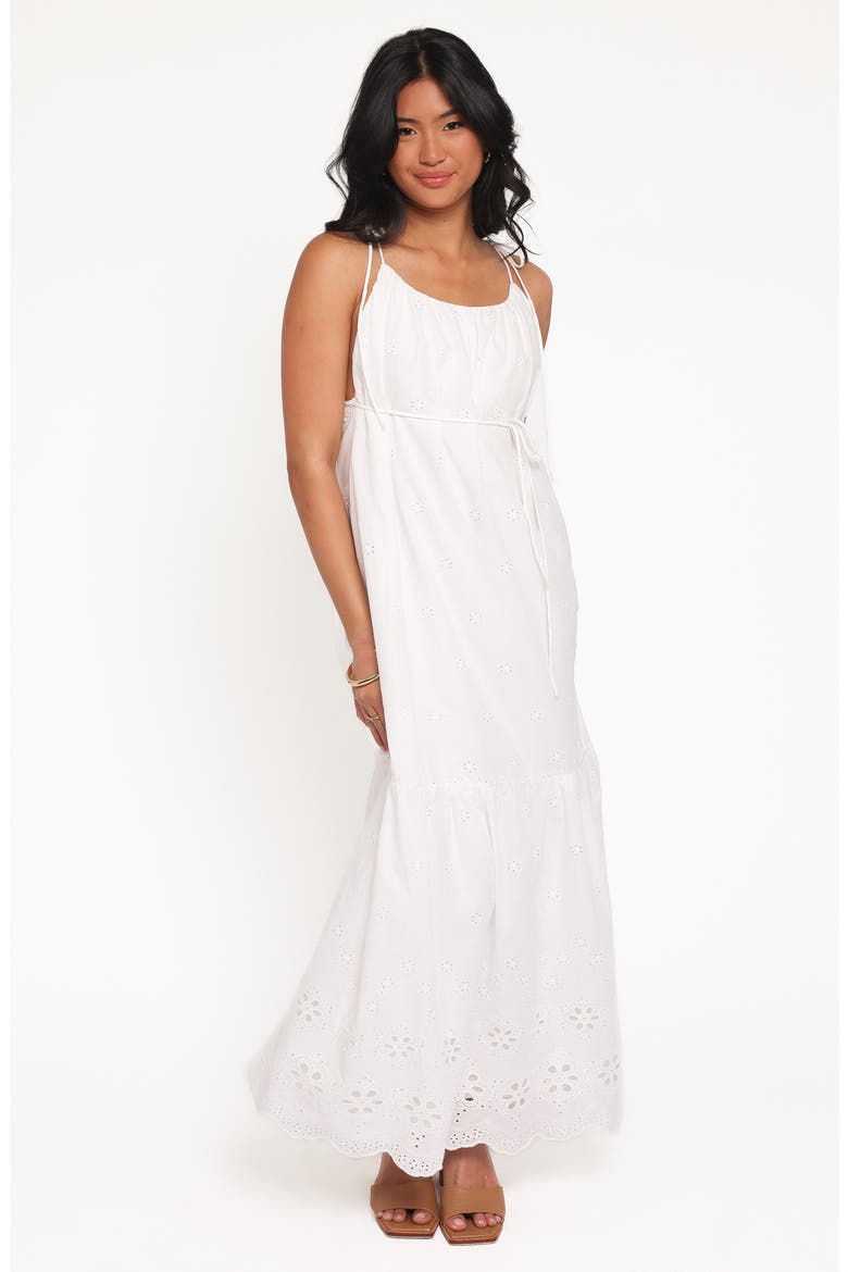 Sharlice Eyelet Cotton Maxi Dress, Alternate, color, WHITE