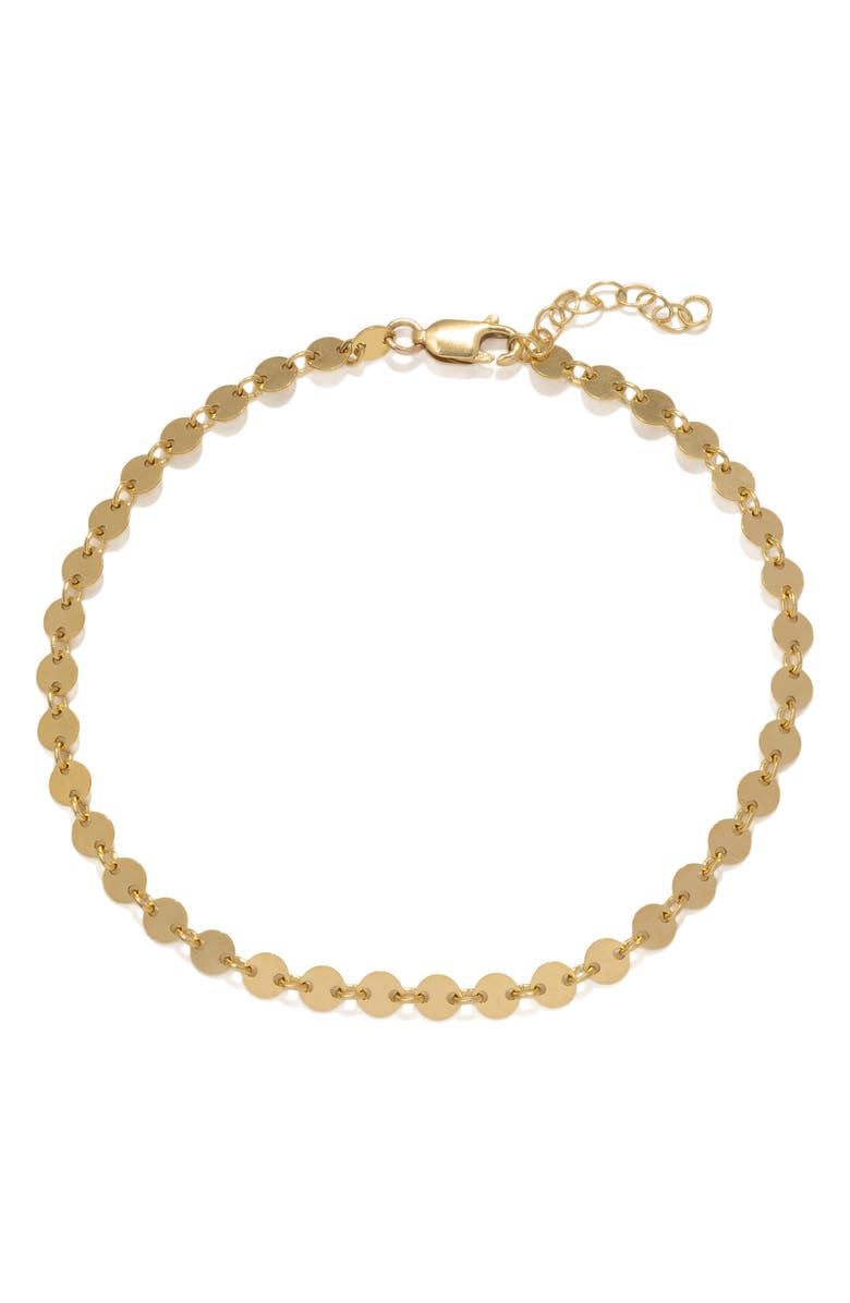 MADE BY MARY Poppy Chain Anklet, Main, color, Gold Filled