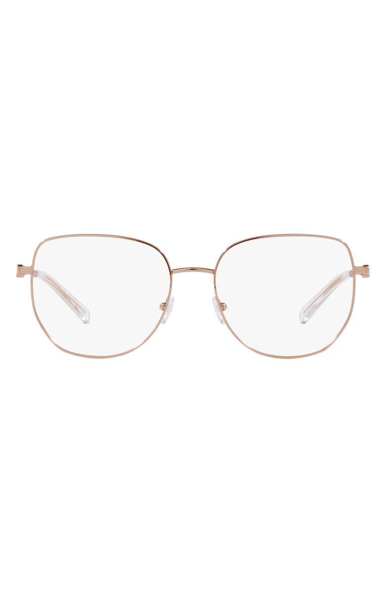 Michael Kors Belleville 54mm Square Optical Glasses, Main, color, Rose Gold