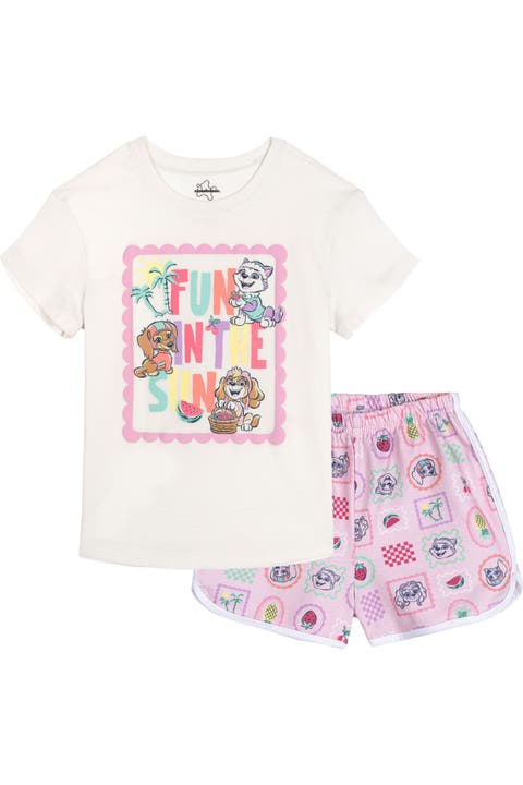 Paw Patrol Girls' T-shirt And French Terry Shorts Set (toddler, Little Kid & Big Kid)