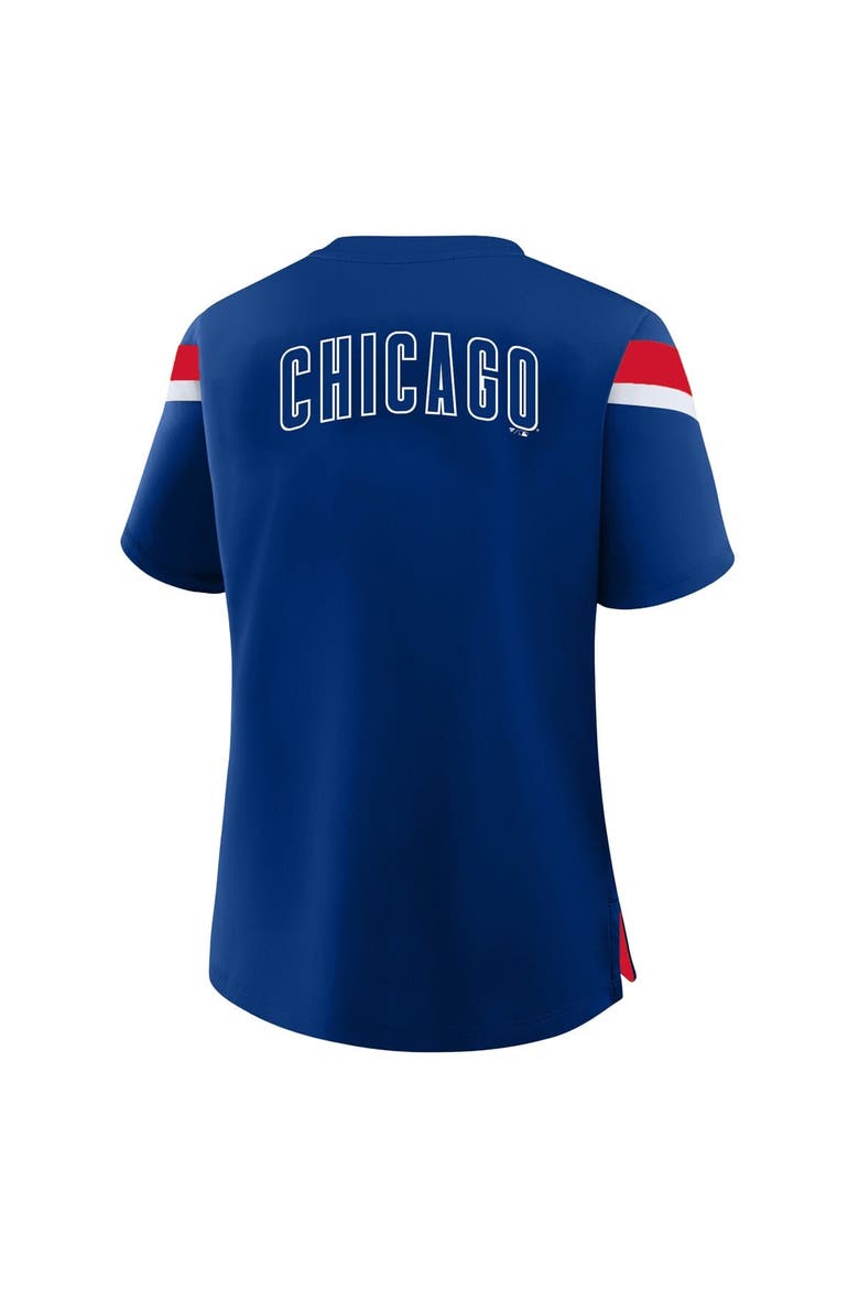 Women's Profile  Royal Chicago Cubs Lace-Up T-Shirt, Alternate, color, Royal