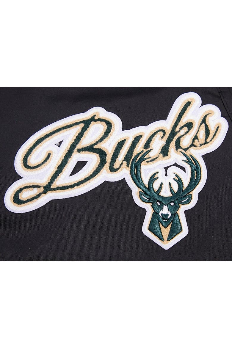 Women's Pro Standard  Black Milwaukee Bucks Script Woven Shorts, Alternate, color, Black