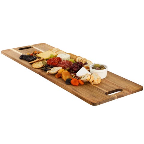 33 x 12 Inch Acacia Wood Folding Charcuterie Serving Board