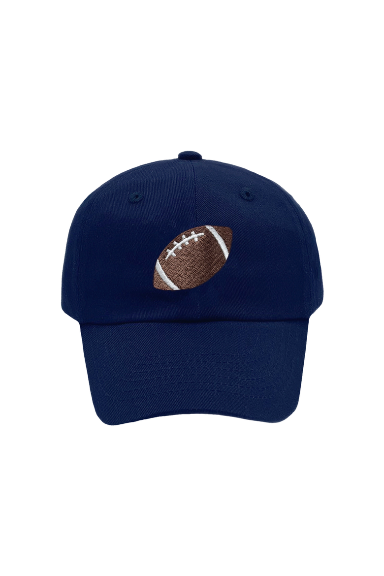 Football Twill Bow Baseball Hat, Main, color, Navy Blue