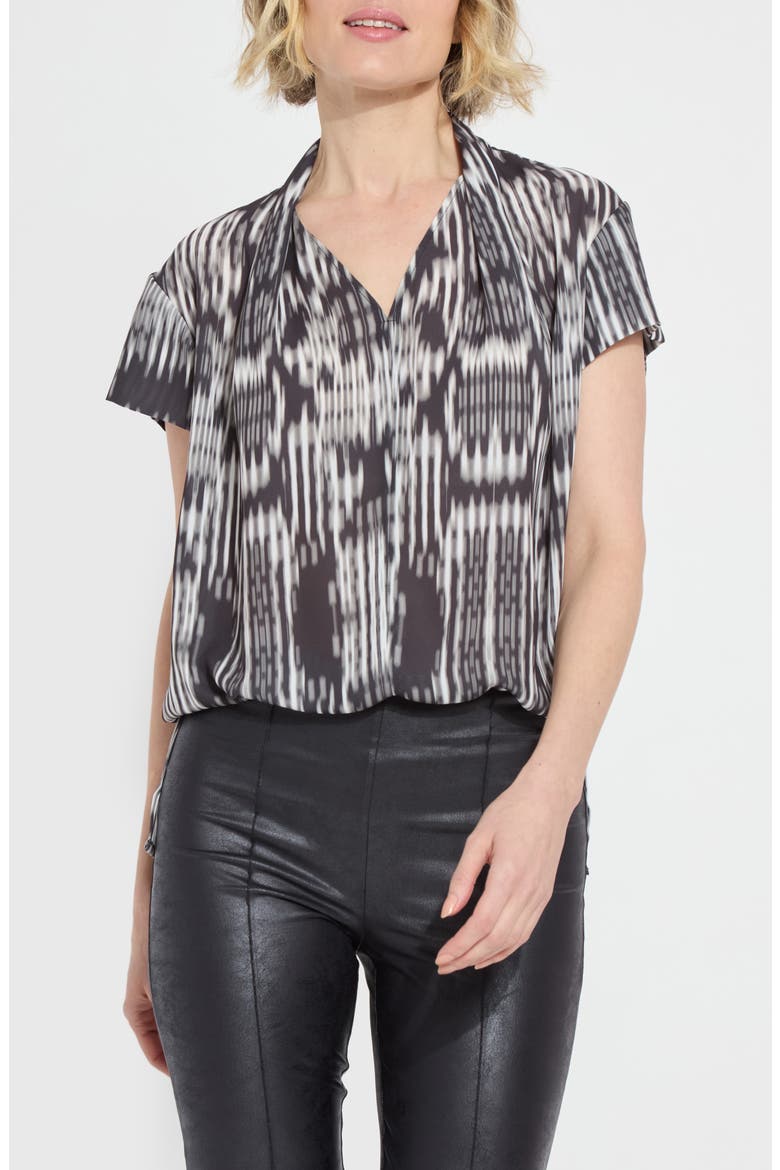Katya Tie Neck Top, Main, color, TEXTURAL HARMONY