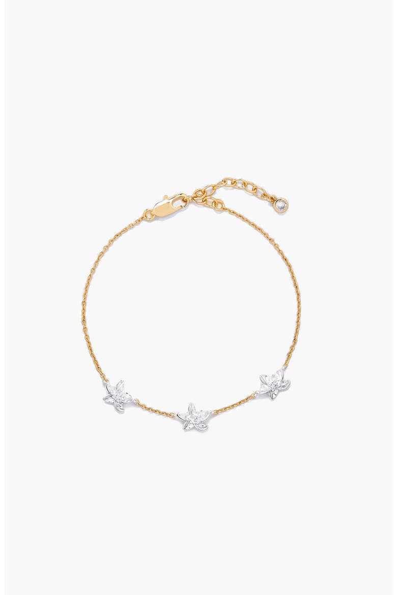 Luludi Flower Mix Metal Bracelet in Gold, Main, color, Two Tone