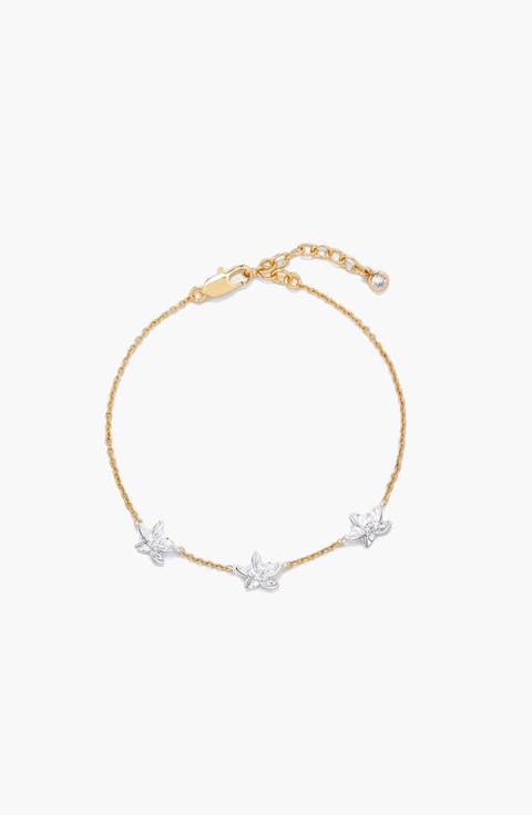 Luludi Flower Mix Metal Bracelet in Gold