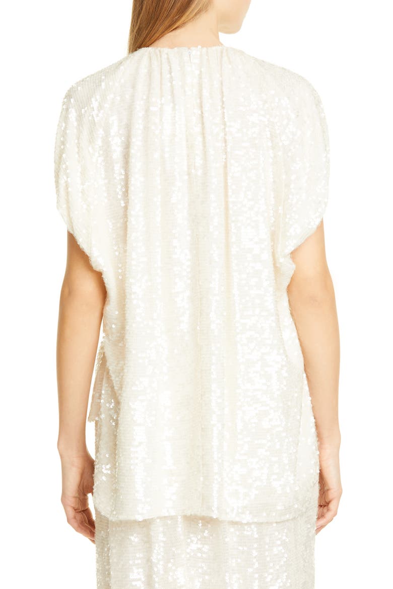 Sequin Embroidered Top, Alternate, color, IVORY