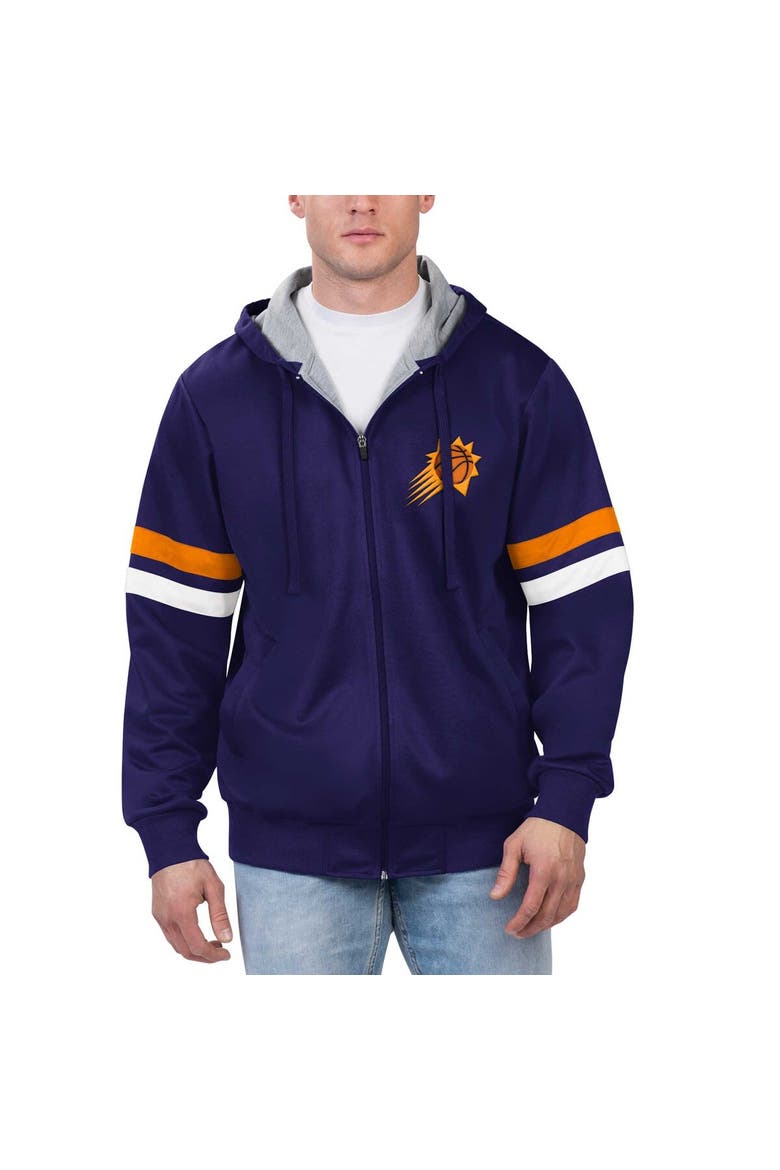 Men's G-III Sports by Carl Banks Purple Phoenix Suns Contender Full-Zip Hoodie Jacket, Main, color, Purple