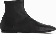 CO Round Toe Stretch Leather Bootie