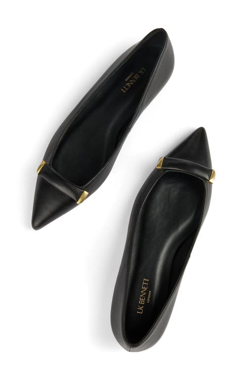 Lk Bennett Blair Pointed Toe Flat In Black