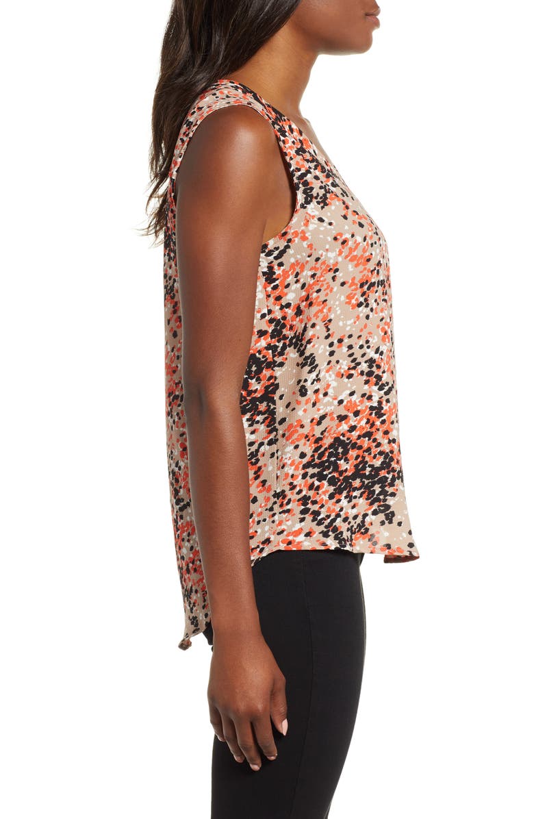 GIBSONLOOK Gibson Stretch Crepe Split Neck Sleeveless Blouse, Alternate, color,