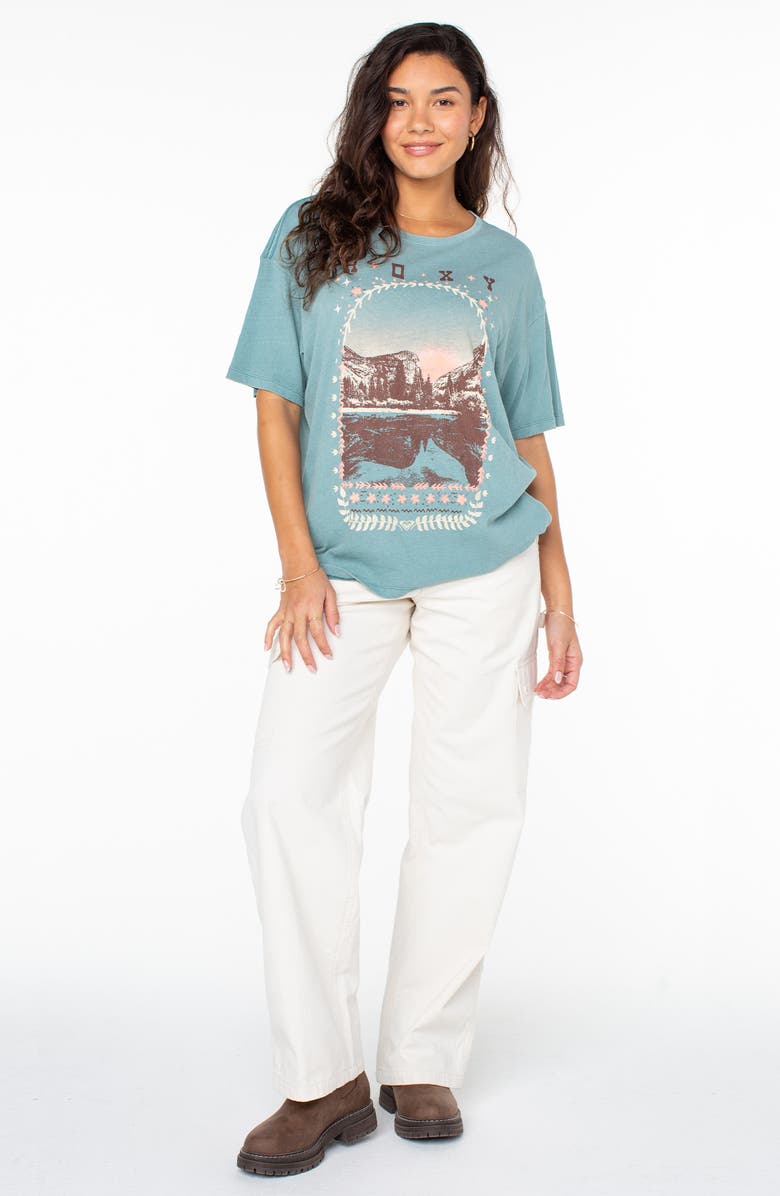 Roxy Folk Mountain Graphic T-Shirt, Alternate, color, Mineral Bl