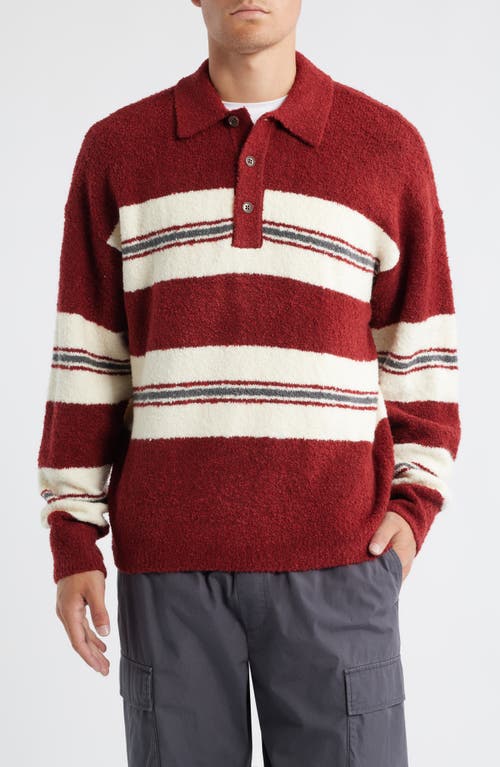 Bp. Stripe Oversize Polo Sweater In Red