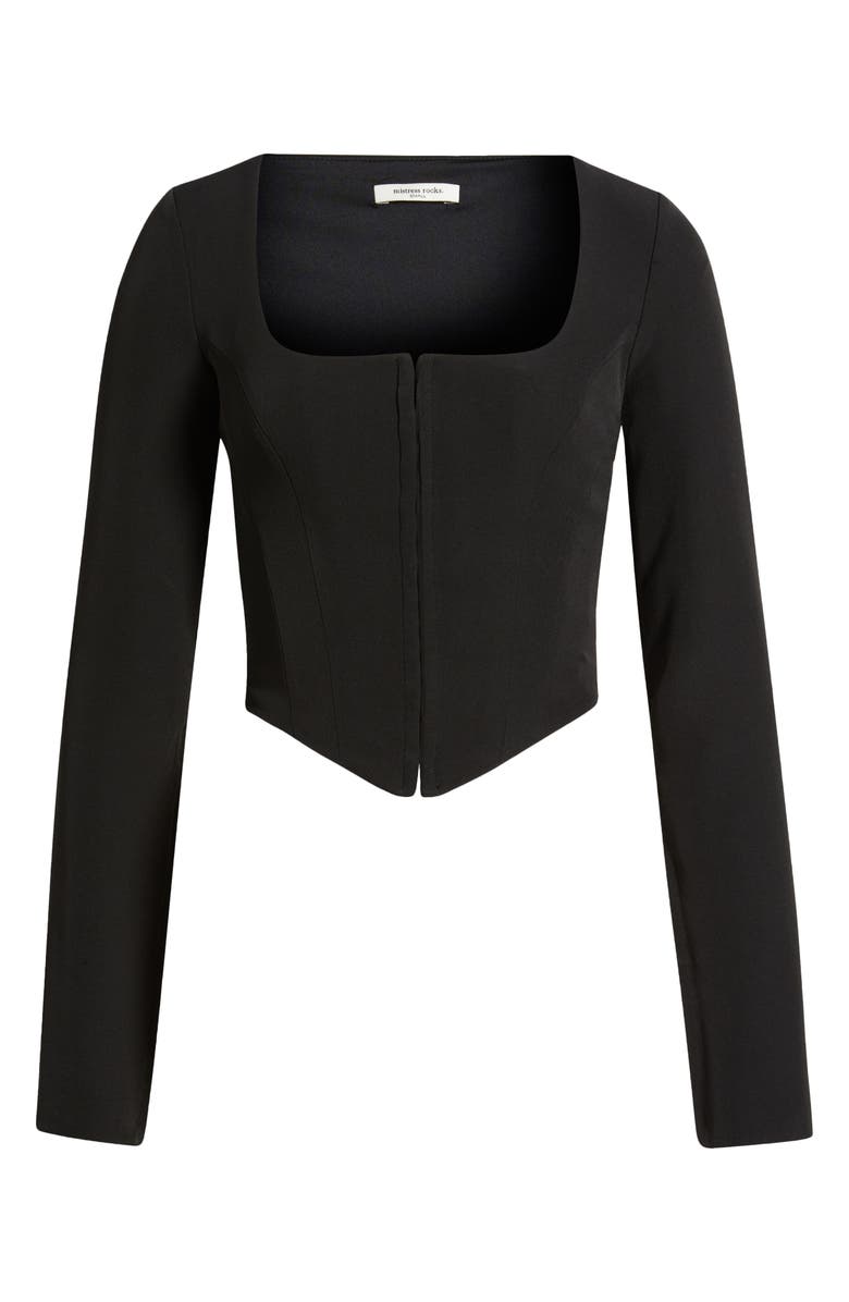 Mistress Rocks Long Sleeve Corset Top, Alternate, color, Black