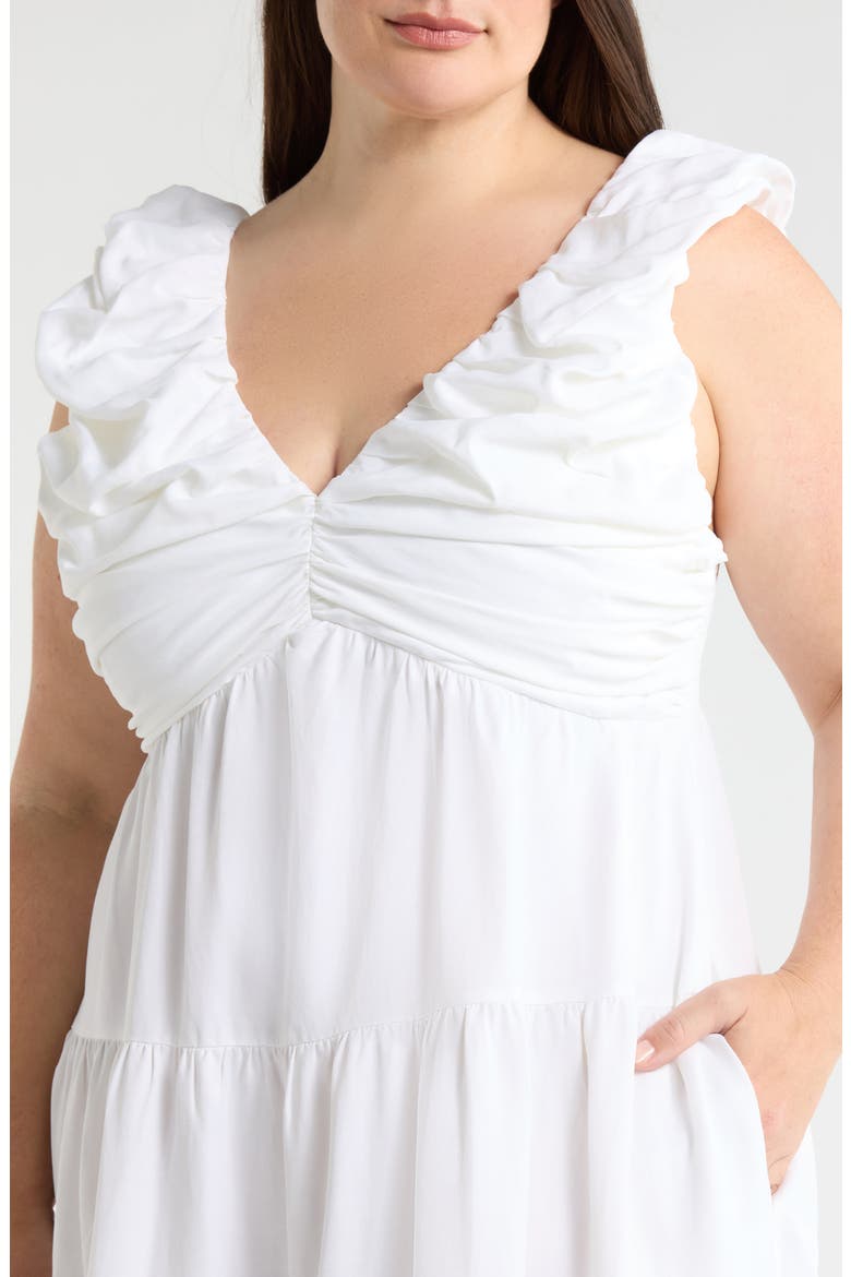 Ruffle Maxi Dress, Alternate, color, WHITE
