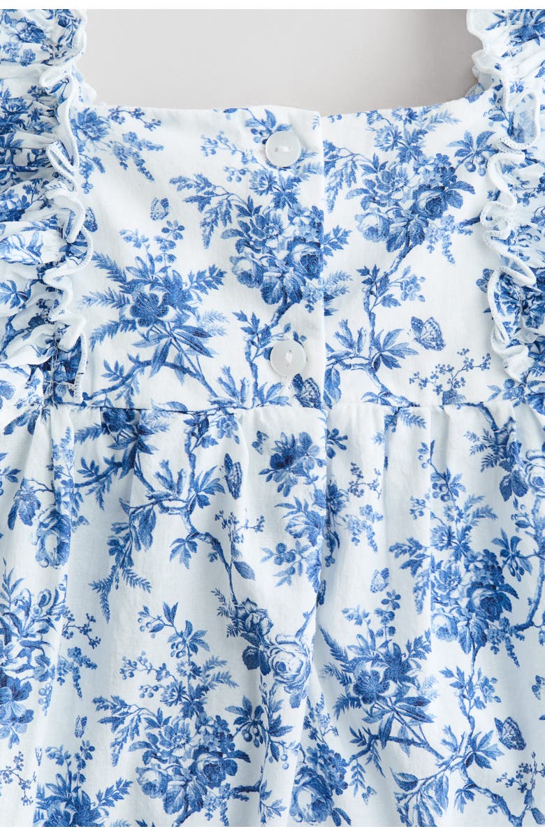 H&M Empire-line Cotton Dress, Alternate, color, Blue/Floral