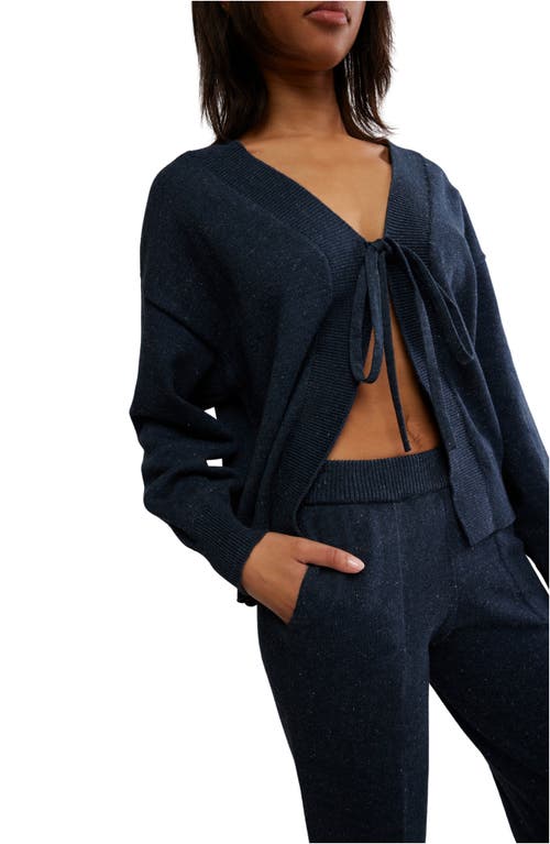 Free People Solar Cardigan & Pants Set In Navy