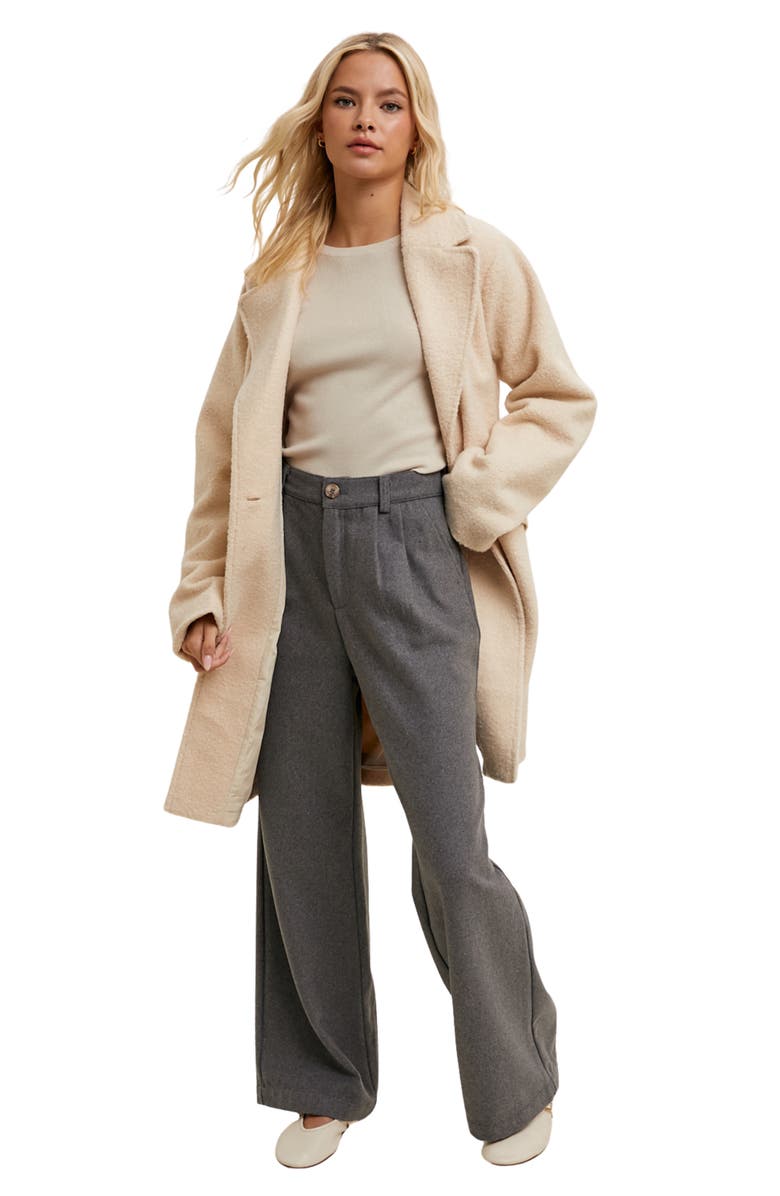 WISHLIST Pleated Wide Leg Trousers, Alternate, color, Charcoal