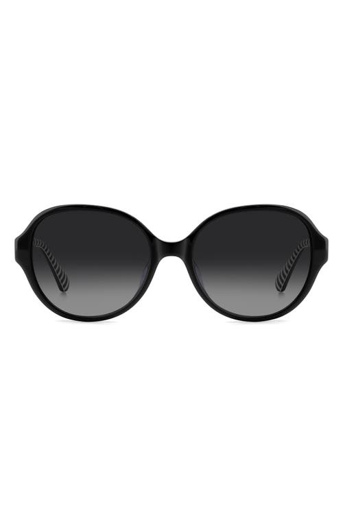 Kate Spade New York Emalie 56mm Gradient Oval Sunglasses In Black/dark Grey Sf