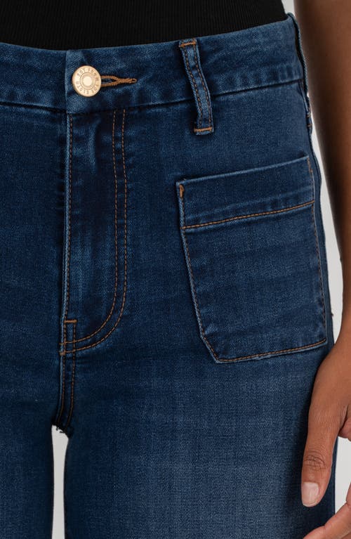 Kut From The Kloth Meg Patch Pocket High Waist Wide Leg Jeans In Blue