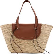 MANGO Large Straw Basket Bag