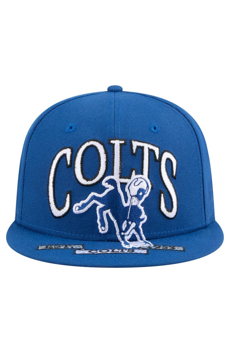 New Era Men's New Era Royal Indianapolis Colts Throwback Oversized 59FIFTY Fitted Hat, Alternate, color, Royal