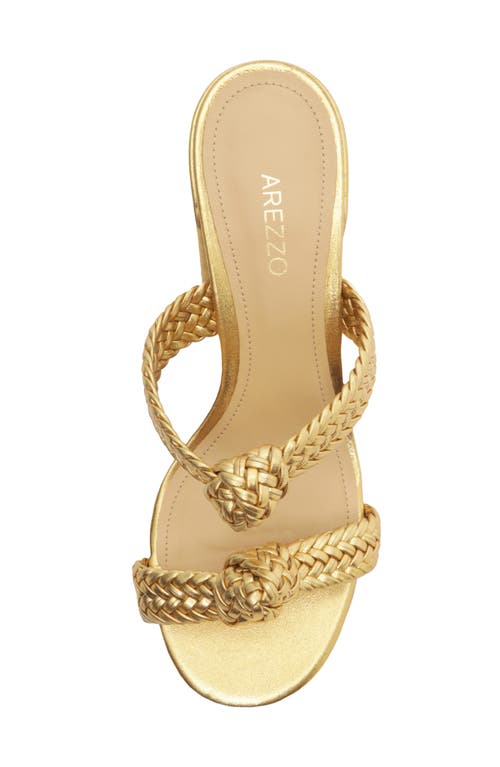 Arezzo Remy Block Heel Sandal In Gold